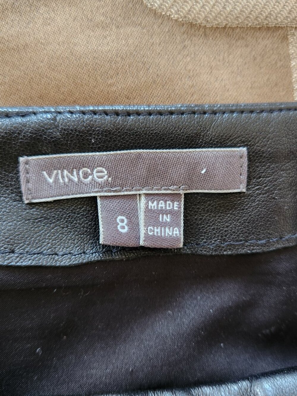 VINCE WOMENS LEATHER MINI SKIRT SZ 8 BLACK - Picture 7 of 10